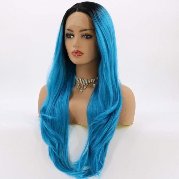 💕Misty Blue OMBRÉ 24” LACE FRONT  WIG *NWT*
